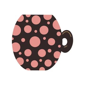 Hand drawn Cup of tea isolated on white background. Doodle modern mug of coffee. Stock Illustration