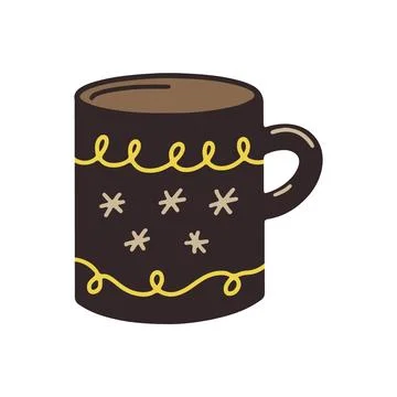 Hand drawn Cup of tea for tea party isolated on white background. Doodle mug of Stockillustratie