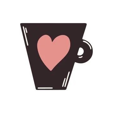 Hand drawn Cup of tea for tea party isolated on white background. Doodle mug of Stockillustratie