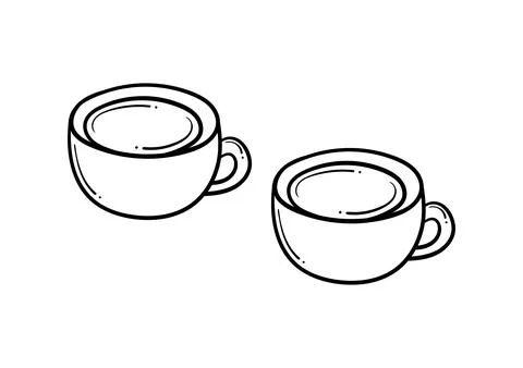 Hand drawn cup on white background Stock Illustration