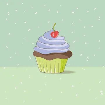 Hand-Drawn Cupcake Stock Illustration