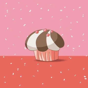 Hand-Drawn Cupcake Stock Illustration