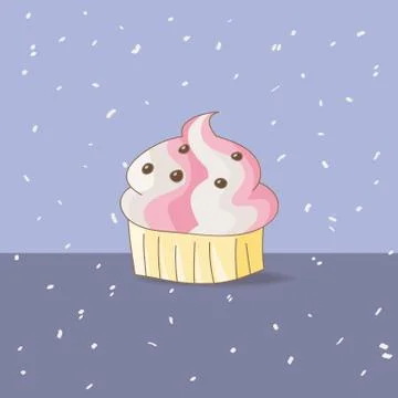 Hand-Drawn Cupcake Stock Illustration