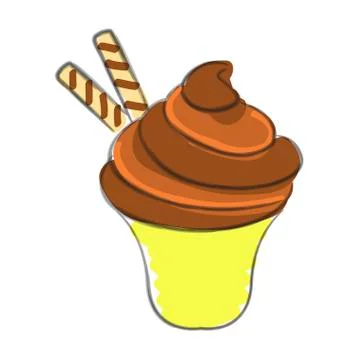Hand drawn cupcake Stock Illustration
