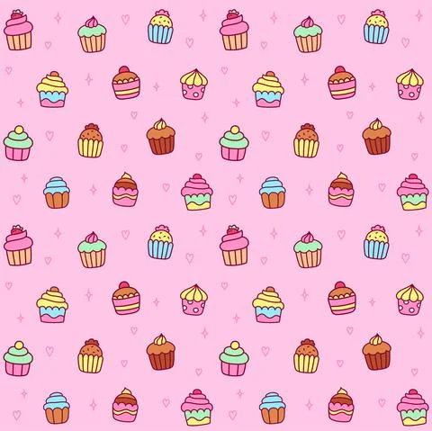 Hand drawn cupcakes Stock Illustration
