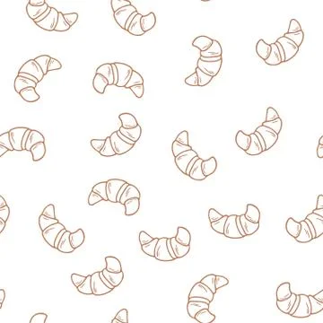 Hand drawn cupcakes seamless pattern. Print for bakery Stock Illustration