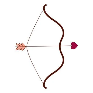 Hand drawn cupid 's bow for Valentine day. Design elements for posters, gre.. Stock Illustration