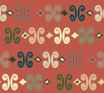 Hand-drawn curls in the style of Old Russian patterns. Stock Illustration