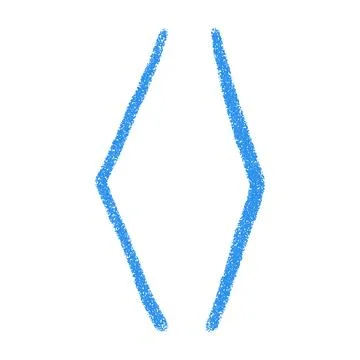 Hand-drawn curly brackets and parenthesis symbols. Typography icons doodle, Stock Illustration