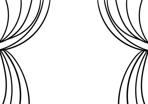 Hand drawn curtain Stock Illustration