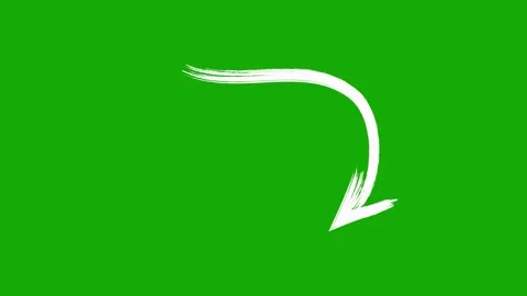 Hand-Drawn Curve Arrow 2D Animation on Green Screen Stock Footage 343284349