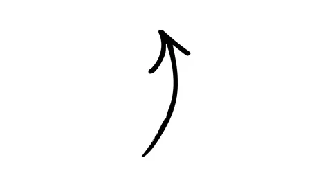 Hand drawn curved up arrow animation video Stock Footage 330498047