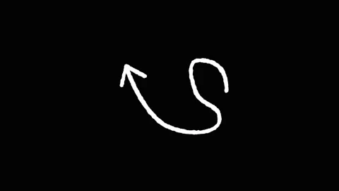 Hand drawn curved arrow animation path in black and white background. 4K Stock Footage 345426858