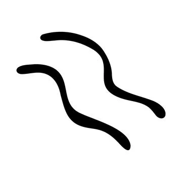Hand drawn curved lines shape outline vector doodle abstract dynamic element Illustrazione stock