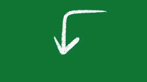 Hand-Drawn Curved Return Arrow 2D Animation on Green Screen Stock Footage 334608994