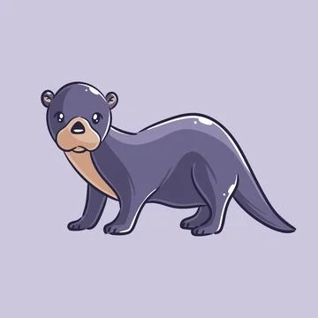 Hand drawn cute beaver design Stock Illustration