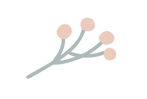 Hand drawn cute Berries vector illustration. autumn red fruit branch. Isola.. Stock Illustration