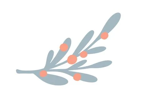 Hand drawn cute Berries vector illustration. autumn red fruit branch. Isolate Stock Illustration