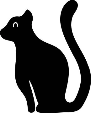 Hand Drawn cute black cat illustration Illustration