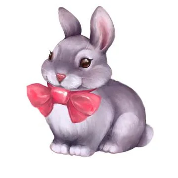 Hand-drawn cute bunny Illustrazione stock