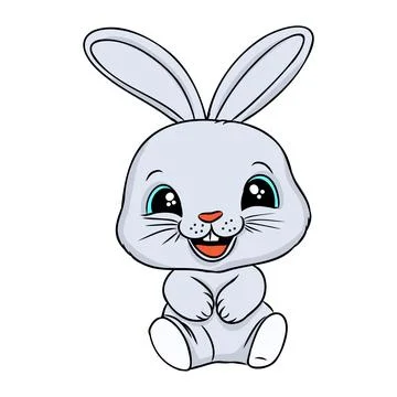 Hand drawn Cute Bunny vector illustration. print design rabbit, children prin Stock Illustration