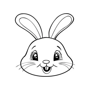 Hand drawn Cute Bunny vector illustration. print design rabbit, children prin Stock Illustration