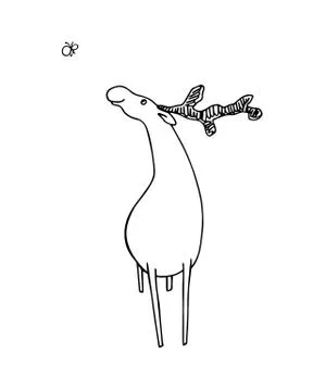 Hand drawn cute deer Stock Illustration