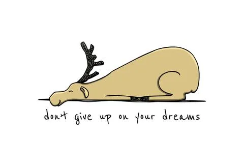 Hand drawn cute deer Stock Illustration