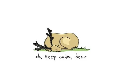 Hand drawn cute deer イラスト素材