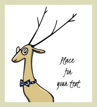 Hand drawn cute deer Stock Illustration