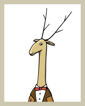 Hand drawn cute deer Stock Illustration