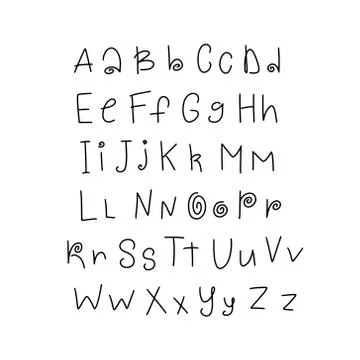 Hand drawn cute font for your type design Stock Illustration