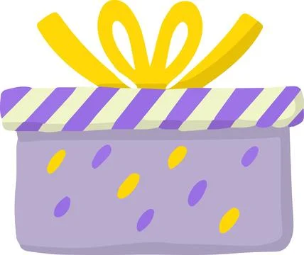 Hand Drawn cute gift box illustration Stock Illustration