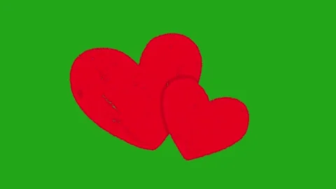 Hand Drawn Cute Heart Animation on Green Screen Stock-Footage 328469672