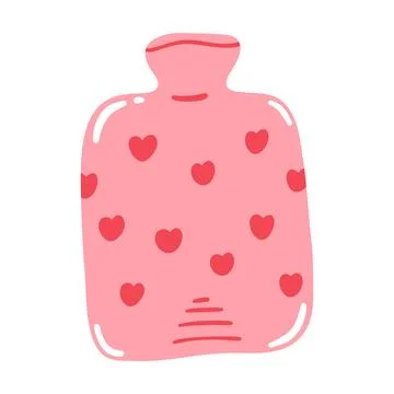 Hand drawn cute heating pad. Concept of health care, medicine item, menstru.. Stock Illustration