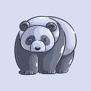 Hand drawn cute panda design Stock Illustration