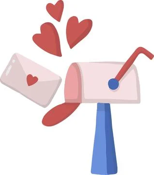 Hand Drawn cute post box illustration 스톡 일러스트