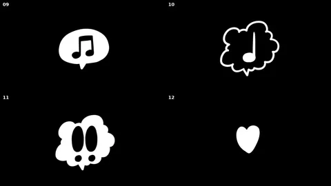 Hand Drawn Cute Reaction Icons Pack - 36 Animations  After Effects	Stock