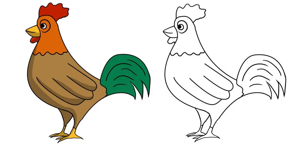 Hand drawn cute Roaster Stock Illustration