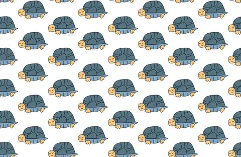 Hand Drawn Cute Sea Turtle Seamless Pattern for Fabric and Textile Stock Illustration
