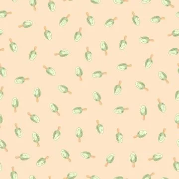 Hand-drawn Cute seamless pattern with ice cream. Can be used for wrapping paper Stock-Illustration