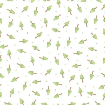 Hand-drawn Cute seamless pattern with ice cream. Can be used for wrapping paper Stock-Illustration