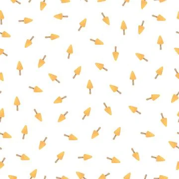 Hand-drawn Cute seamless pattern with ice cream. Can be used for wrapping paper Stock Illustration