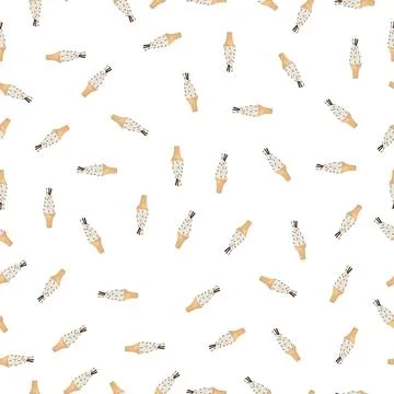 Hand-drawn Cute seamless pattern with ice cream. Can be used for wrapping paper Stock Illustration