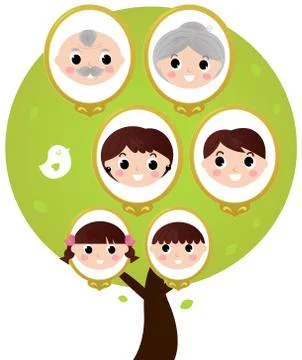 Hand-drawn Cute Tree, green Stock Illustration