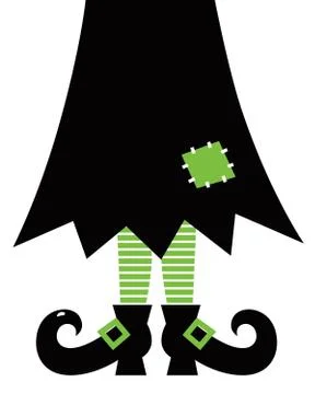 Hand-drawn Cute Witch Legs Stock Illustration