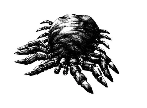 Hand-Drawn Cyborg Creature Illustrazione stock