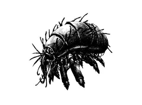 Hand-Drawn Cyborg Monster Stock-Illustration