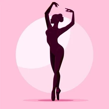 Hand drawn dancer silhouette Illustrazione stock