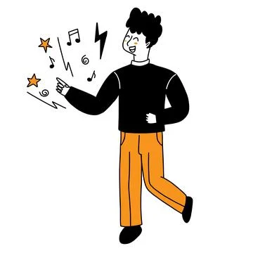 Hand-drawn dancing man Stock Illustration